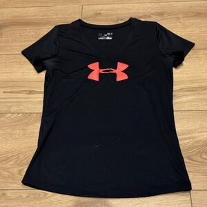 Under Armour Women's Black Tee with Red Logo